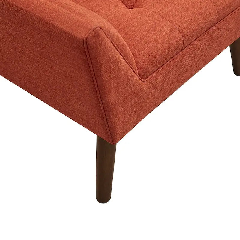 Mid-Century Modern Tufted Lounge Accent Chair with Tapered Wood Legs, Multiple Colors