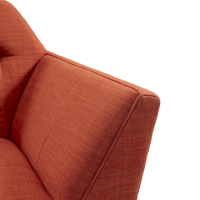 Mid-Century Modern Tufted Lounge Accent Chair with Tapered Wood Legs, Multiple Colors