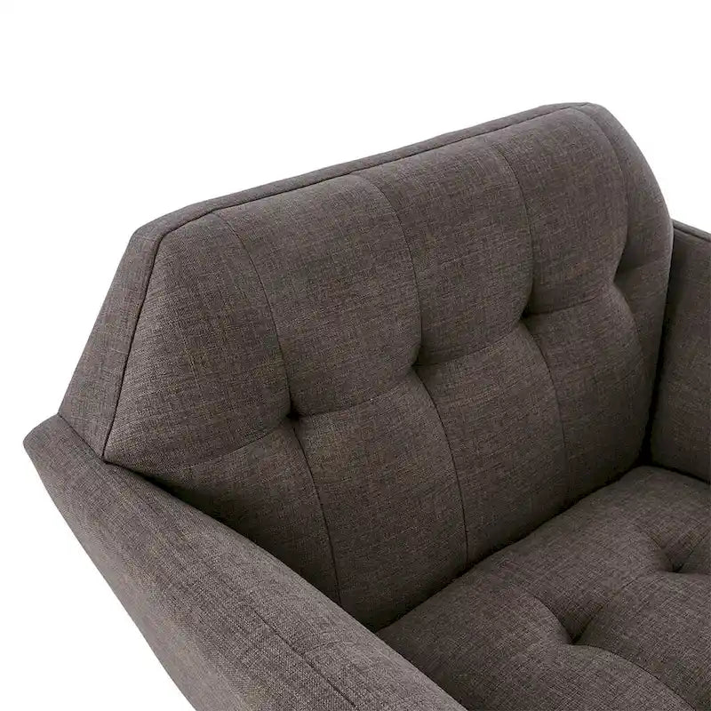 Mid-Century Modern Tufted Lounge Accent Chair with Tapered Wood Legs, Multiple Colors