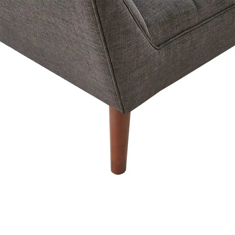 Mid-Century Modern Tufted Lounge Accent Chair with Tapered Wood Legs, Multiple Colors
