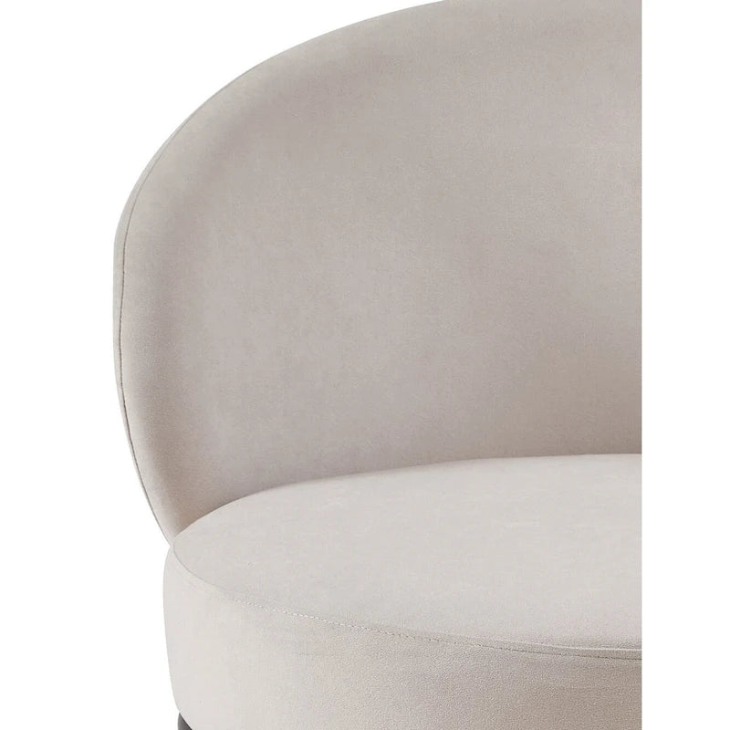 Mid-Century Velvet Accent Chair with Channel Tufting & Slender Metal Legs