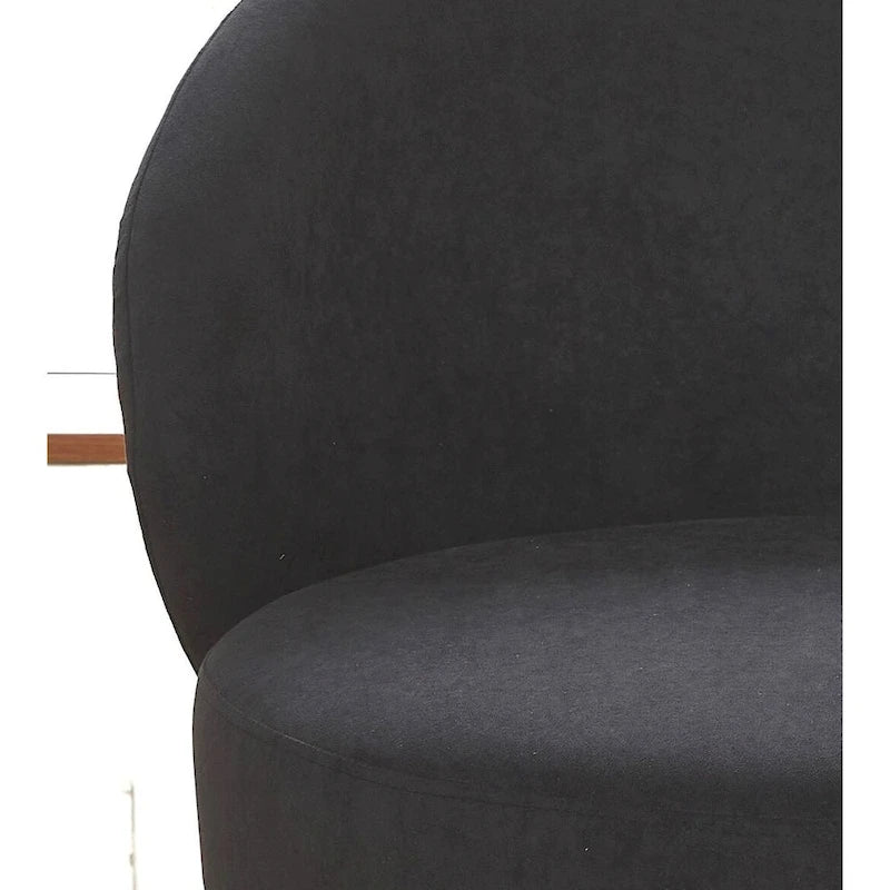 Mid-Century Velvet Accent Chair with Channel Tufting & Slender Metal Legs