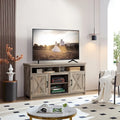 Farmhouse Barn Door TV Stand with Open & Closed Storage — Fits TVs up to 65"