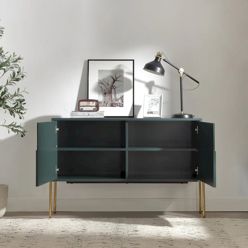 Mid-Century Modern Green Sideboard Cabinet with Storage — 48.4"