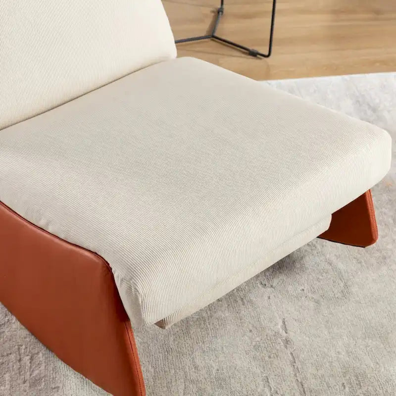 Upholstered Rocking Recliner with Adjustable Backrest & Footrest