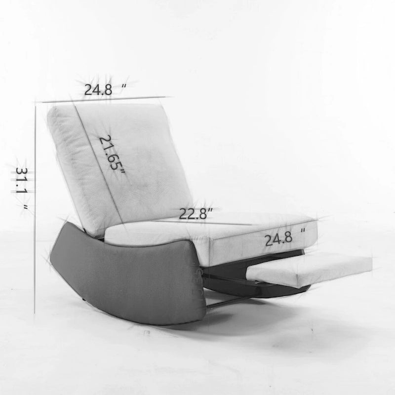 Upholstered Rocking Recliner with Adjustable Backrest & Footrest