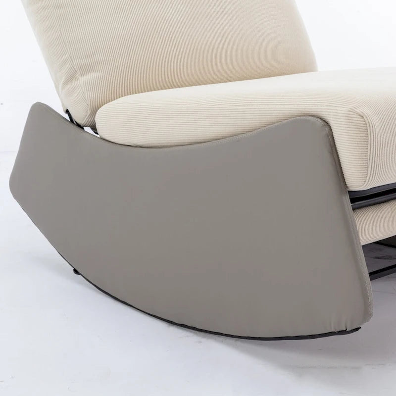 Upholstered Rocking Recliner with Adjustable Backrest & Footrest