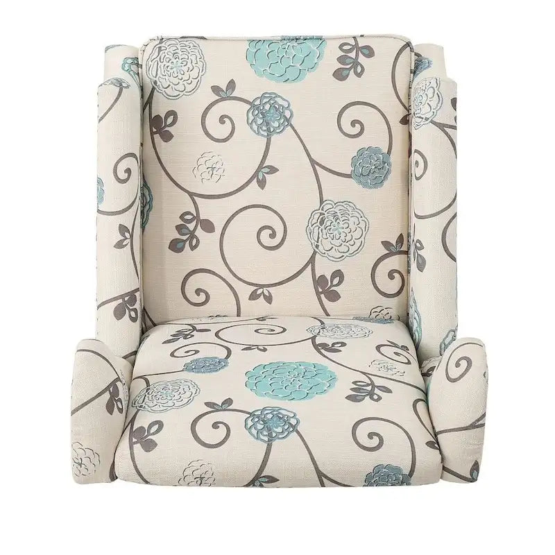 Traditional Wingback Fabric Recliner Chair with Studded Border & Padded Cushion
