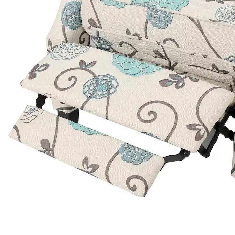 Traditional Wingback Fabric Recliner Chair with Studded Border & Padded Cushion