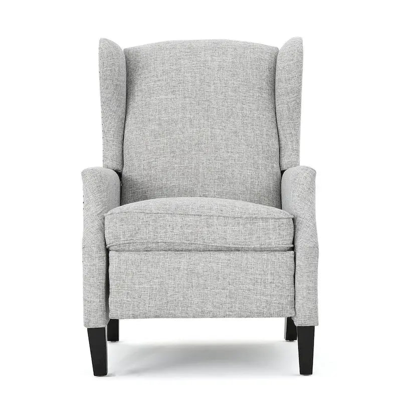 Traditional Wingback Fabric Recliner Chair with Studded Border & Padded Cushion