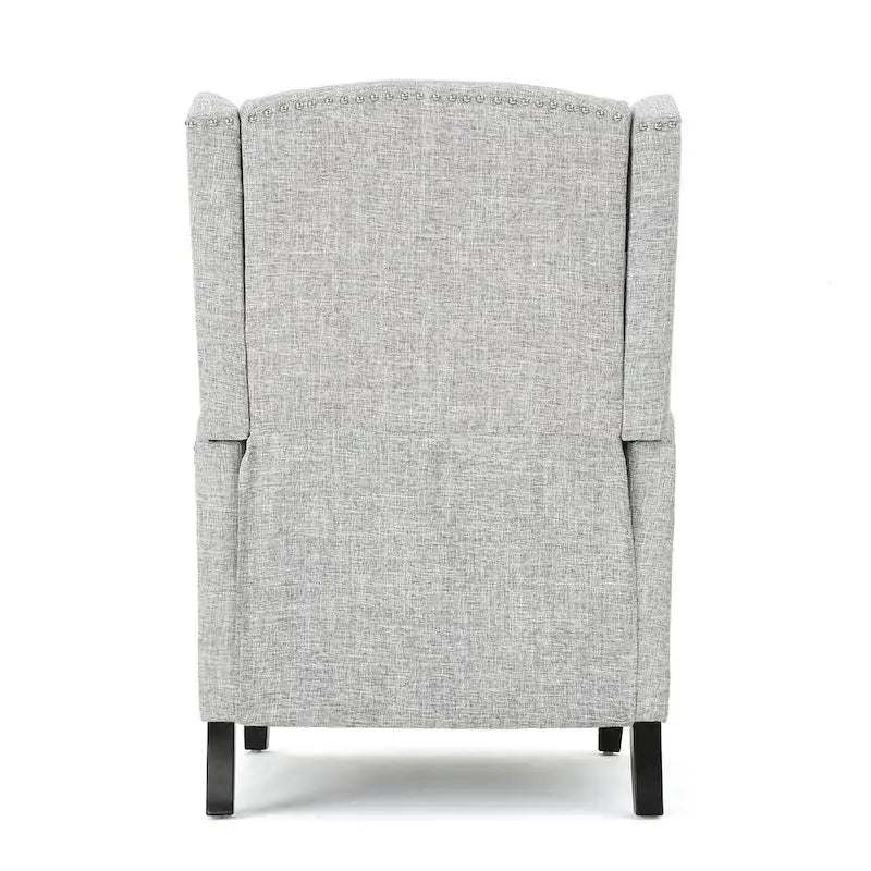 Traditional Wingback Fabric Recliner Chair with Studded Border & Padded Cushion