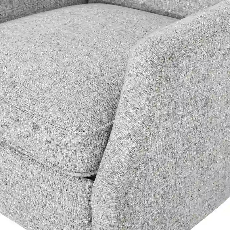 Traditional Wingback Fabric Recliner Chair with Studded Border & Padded Cushion