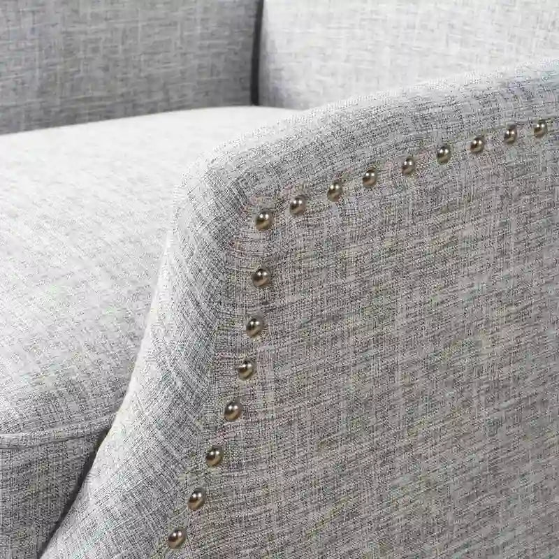Traditional Wingback Fabric Recliner Chair with Studded Border & Padded Cushion