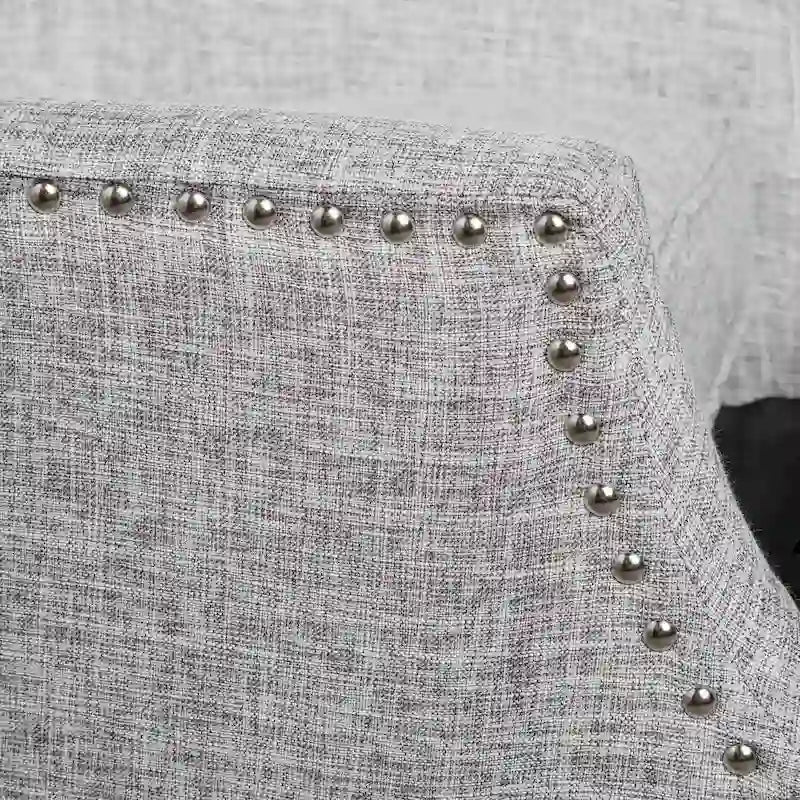 Traditional Wingback Fabric Recliner Chair with Studded Border & Padded Cushion