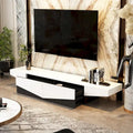 78.7" Black & White Geometric TV Cabinet Entertainment Center with 2 Drawers