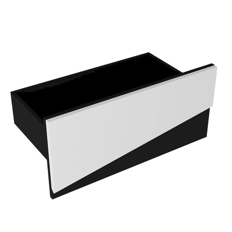 78.7" Black & White Geometric TV Cabinet Entertainment Center with 2 Drawers