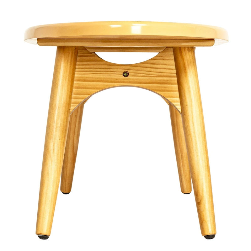 Surfboard-Shaped Striped Oval Coffee Table, Coastal Beach Style