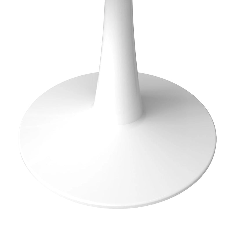 40" Round Sintered Stone Dining Table with Steel Pedestal Base, Seats 4